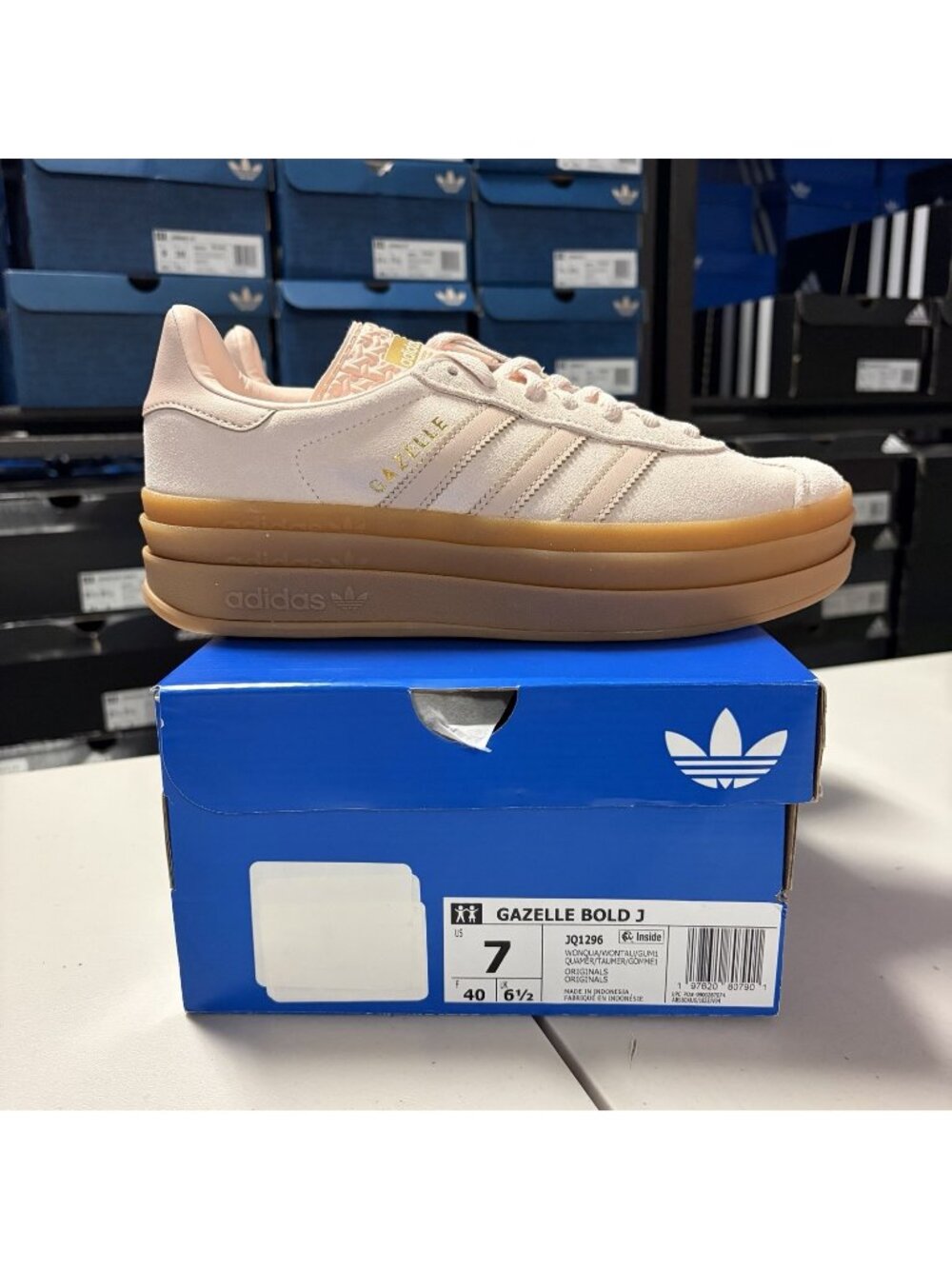 Size 7 - Adidas Gazelle Bold J Unisex - Jq1296